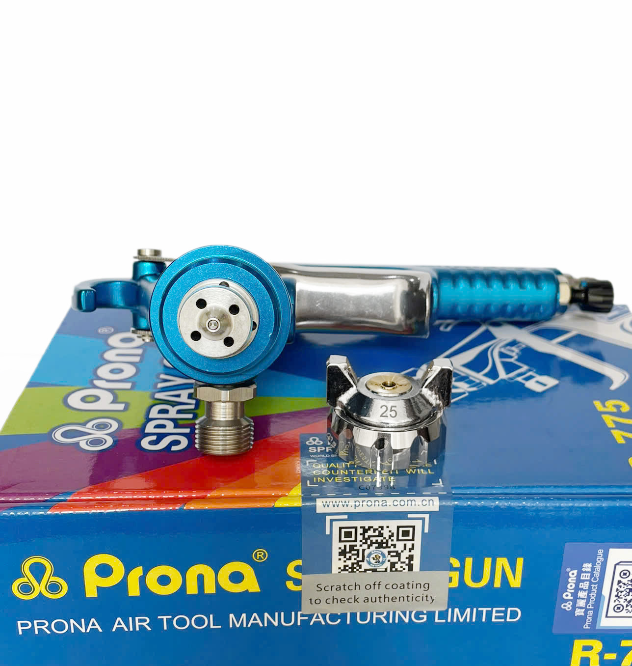 Súng phun sơn dùng hơi PRONA, R-775-G25 (2.5mm) ( Không cốc) - Ảnh 3