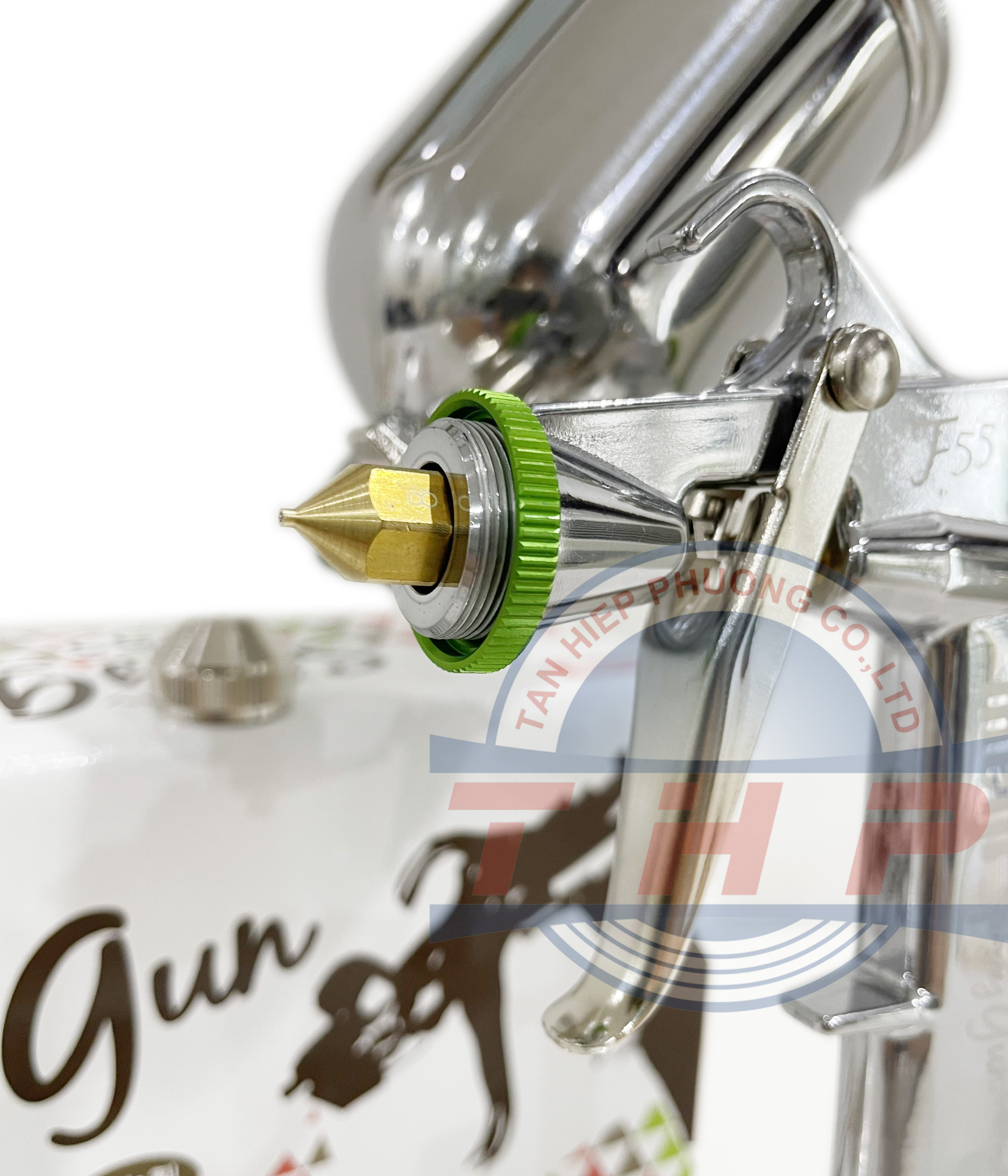 Súng phun sơn dặm vá MEIJI, F55-G08R (0.8mm) + cốc 150ml1G-2 - Ảnh 3